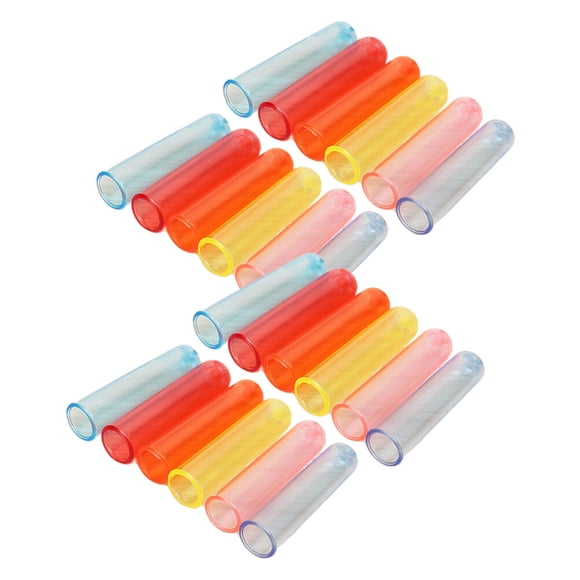 KAKOWELY 50pcs Pencil Caps Transparent Plastic Pencil Protective Lid Pencil Students Stationery Art Gift for Girl Boy (Mixed Color),1.77"X0.43"X0.43"