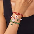 thumbnail image 4 of HOARBOEG Three Piece Christmas Tree Old Man Snowman Beaded Bracelet For Women, 4 of 6
