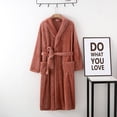 thumbnail image 2 of Womens Fashion Robe Bathrobe Lengthening Keep Warm Lapel Same Style For Men And Women Long Sleeve, 2 of 6