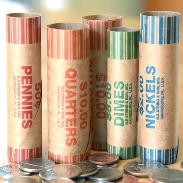 YAOMOBB Organiseur de Pièces pour Centre Commercial, Codé par Couleur, Emballages de Pièces Préformés, Rouleaux Assortis pour Quarts, Banques de Pennies, Magasins de Détail, Bourses de Pièces, 10 Pcs