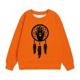 thumbnail image 4 of Dadaria Chemise Orange pour Enfants Hauts T-Shirt à Manches Longues Col Rond Tee d'Été Attrape-Rêves Chandail Blouses 9 Ans, 4 of 4