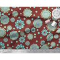 thumbnail image 3 of Soimoi Red Rayon Fabric Artistic Flower & Geometric Fabric Prints By Yard 56 Inch Wide, 3 of 5