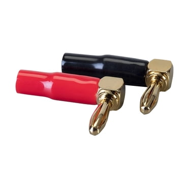 Monoprice 5 Pair Right Angle 24k Gold Plated Banana Speaker Wire Cable Screw Plug Connectors