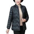 thumbnail image 3 of MAWCLOS Ladies Lightweight Solid Color Puffer Coats Winter With Pockets Down Jackets Classic Black 4XL, 3 of 4