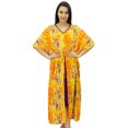 thumbnail image 1 of Bimba Exclusive Rayon Kaftan Chic Coverup Dress Drawstring Waist Night Wear, 1 of 8
