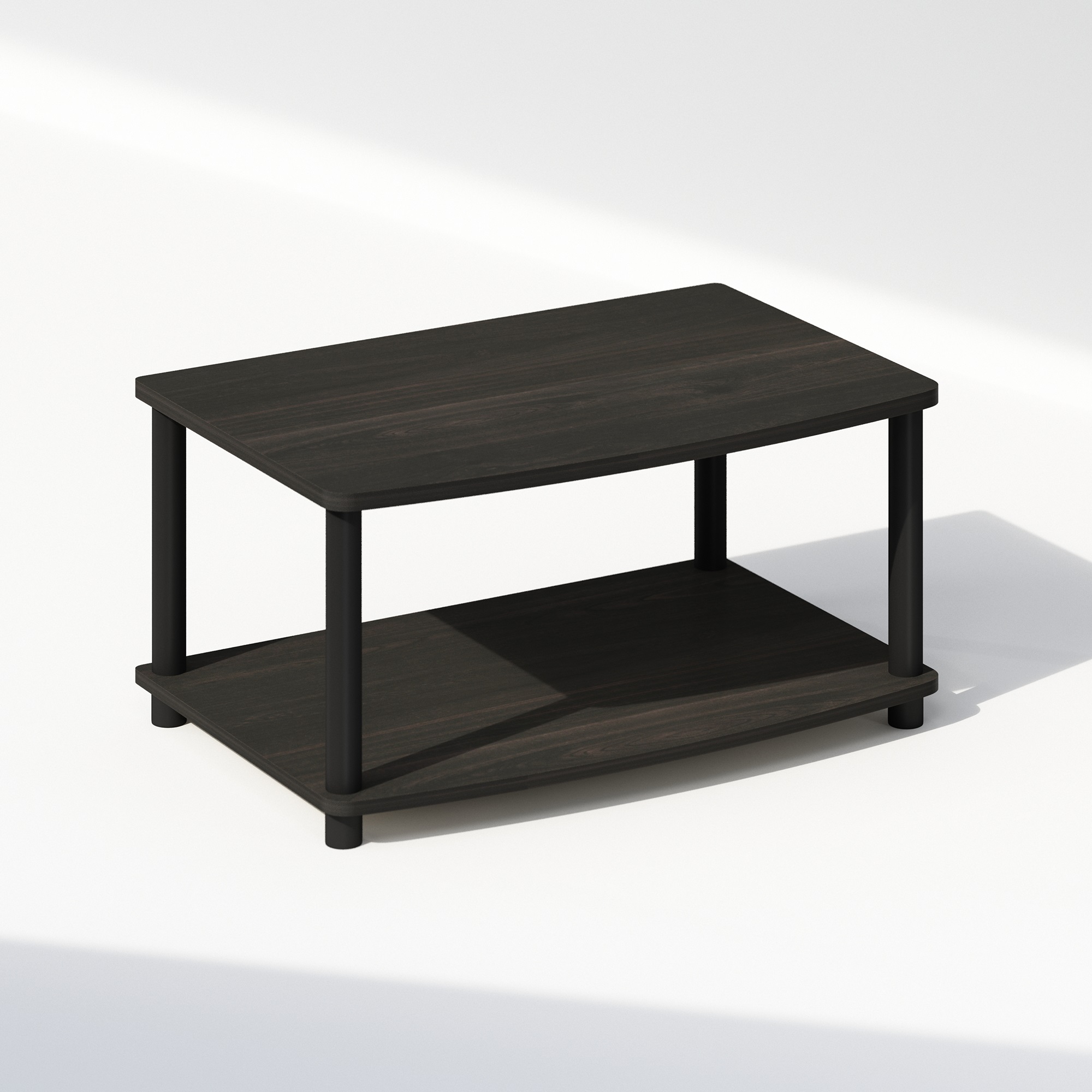 Furinno Turn-N-Tube 2-Tier Multipurpose Printer Stand Display & Storage Shelf, Espresso/Black