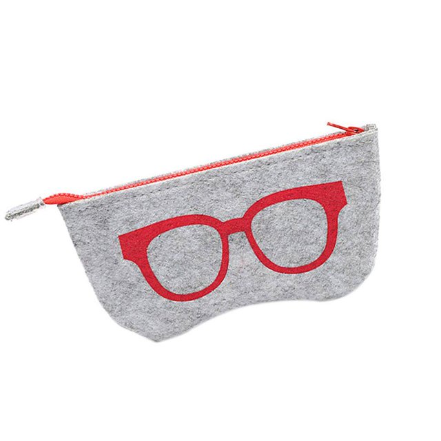 Sac Boîte pour Lunettes Motif Feutre Fermeture Éclair Sac Fermeture Éclair Fermeture à Glissière pour Lunettes Feutre Pochette pour Lunettes Légère Portable Organisateur Protecteur pour Lunettes