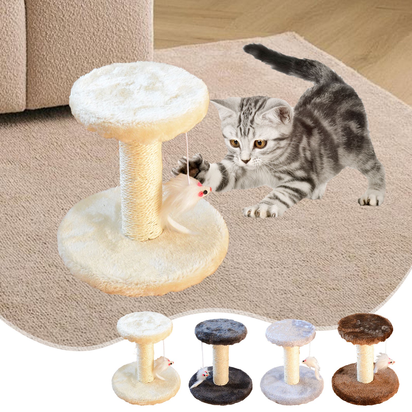 Sentmoon Cat Toys Interactive Interactive Cat Toys for Indoor Cats Sisal Cats Scratching Post Cats Climbing Frame Cats Tree Small Cats Toy Cats Jumping Terrace Corpuscle Board