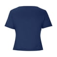 thumbnail image 4 of hotojiny Hauts de Sortie pour Femmes Été Entraînement Manches Courtes Chemise Ajustée Mode Froncée Printemps Plage Vacances Ensembles Vêtements, 4 of 5