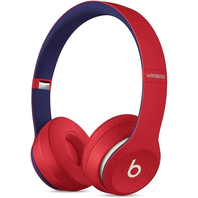Restored Beats Solo3 Wireless On-Ear Headphones - W1 Chip, Class 1 Bluetooth, 40 Hours of Listening Time, Built-In Microphone and Controls - (Club Red)