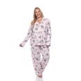 thumbnail image 1 of White Mark Pyjama Deux Pièces à Manches Longues à Boutons à Motif Floral pour Femmes, 1 of 6