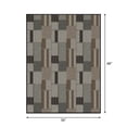 thumbnail image 3 of Mainstays Modern Indoor/Outdoor Utility Rug with Taupe, Gray and Brown Geometric Block Design, 3' x 4', Vinyl Backing, Easy Care, 3 of 5