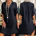 thumbnail image 2 of Fridja Robe Chemise Ample pour Femmes Grande Taille en Coton et Lin Uni à Col Rabattu, 2 of 9