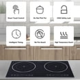 thumbnail image 3 of Ceramic Electric Cooktop, Double Burner 2000 Watt, Touch Control Stove Top for Countertop, Built in Timer, Child Lock, LED Reservation Function, Over Temperature Protection, 3 of 7