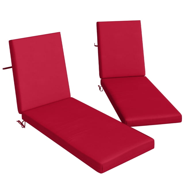 Coussins de Chaise de Patio Intérieur Extérieur 2 avec Dossier, Attaches pour Jardin, Rouge Vin