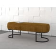 thumbnail image 4 of Banc contemporain revêtu de velours, moutarde, 4 of 7
