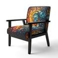 thumbnail image 3 of Designart "Mystic Rangoli Colorful Indian Artistry III" Multi-Color Indian Upholstered Accent Chair - Global Arm Chair For Living Room, 3 of 7