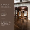 thumbnail image 2 of Maven Lane Pullman Backless Counter Stool in Dark Walnut Finish with Vintage Brown Vegan Leather, 2 of 5