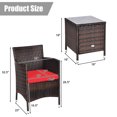 thumbnail image 2 of Gymax 3PCS Patio Outdoor Rattan Furniture Set w/ Cushioned Chairs Coffee Table, 2 of 10