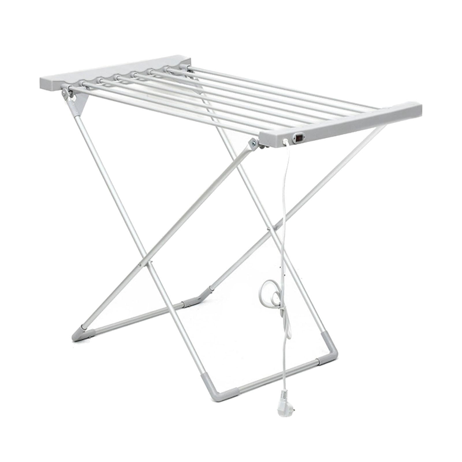 Lipstore Heated Clothes Drying Rack Heated Folding Dryer Heating Garment Dryer Portable Electric Foldable Aluminum Alloy X Type Stand Suitable for family laundry household use balcony drying