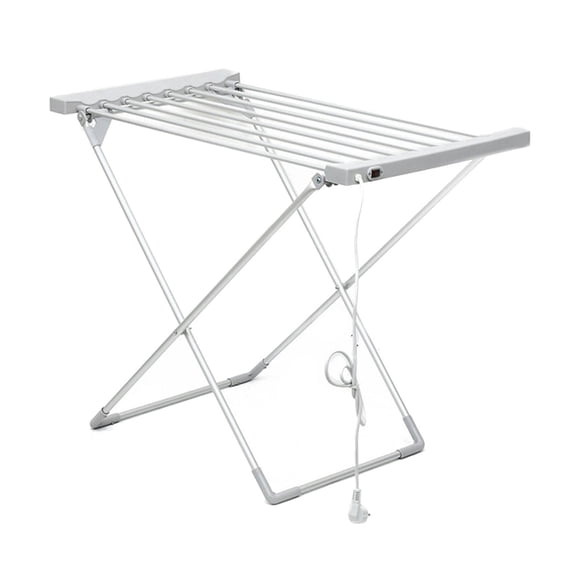 jifeng Heated Clothes Drying Rack Heated Folding Dryer Heating Garment Dryer Portable Electric Foldable Aluminum Alloy X Type Stand Suitable for family laundry household use balcony drying