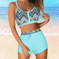 thumbnail image 2 of Huesdet Women's Bikini Swimsuit Triangle String Halter Two Piece Bathing Suits(Blue,M), 2 of 6