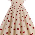 thumbnail image 4 of Soldes Aujourd'hui Liquidation Iumwxz Robe à Manches Courtes Col Rond pour Femme Robe en Tulle Tunique à Fermeture Éclair Robe Princesse Imprimé Cœur Robes d'Été Décontractées pour Femmes Robe Tendance pour les Vacances, 4 of 5