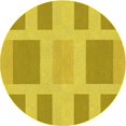 thumbnail image 1 of Ahgly Company Machine Washable Indoor Round Transitional Yellow Area Rugs, 5' Round, 1 of 7