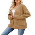 thumbnail image 1 of Cardigan en Tricot pour Femmes à Manches Longues Ouvert avec Poches, 1 of 4