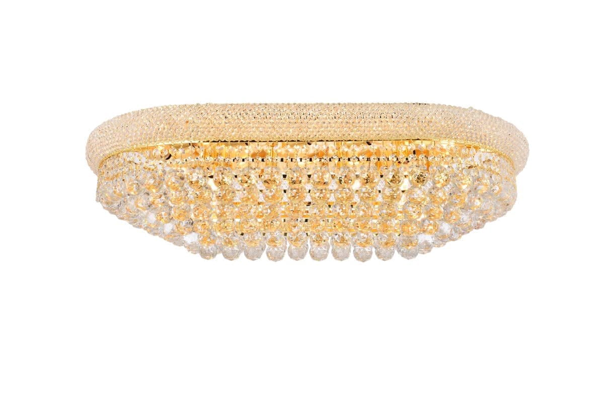 Elegant Lighting Primo 50" 18 Light Royal Crystal Flush Mount