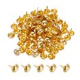 thumbnail image 1 of Unique Bargains 15x20mm Mini Brads Round Paper Fasteners for Art Crafting, Gold Tone 100pack, 1 of 5