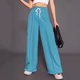 thumbnail image 2 of Timegard Wide Leg Pants for Women Elastic High Waist Running Trousers Fall Solid Color Joggers Pants, 2 of 4