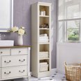 thumbnail image 4 of VAUXHILL & CO. Halston Narrow Bookcase, Adjustable Storage Shelving Unit, Cream, 4 of 8