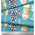 thumbnail image 2 of Soimoi Modal Satin Fabric Grapes,Wine Glass & Bottle Decor Fabric Printed Yard 42 Inch Wide, 2 of 3