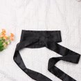 thumbnail image 2 of Women Silk Bow Solid Color Waist Belt Simple Classic Silk Ribbon Sash (Black), 2 of 9