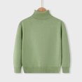 thumbnail image 2 of Dealovy Toddler Baby Sweaters Solid Color Pullover Basic Top Kids Fall High Neck Long Sleeve Cotton Blouses, 2 of 3