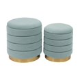 thumbnail image 3 of TOV Furniture Saturn Ottomans de Rangement en Velours 17.3"H Bleu Mer (Ensemble de 2), 3 of 6