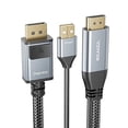 thumbnail image 2 of BolAAzuL HDMI 2.0 to DisplayPort Cable for Xbox Series X, PS5, PS4 Pro, 4K 60Hz Active HDMI Male in to DP 1.2 Out Converter Adapter Wire (Braided+Latch) with USB Power - Model: H2DP4K-02, 2 of 15