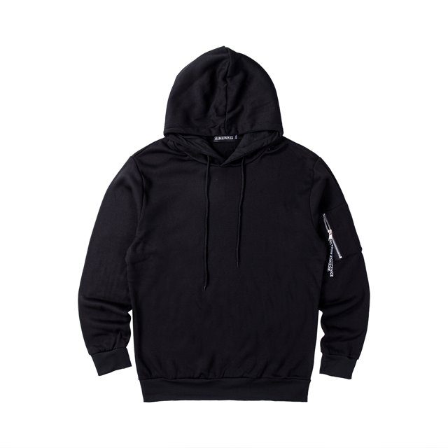 Kmbangi Men Sports Set, Solid Color Hoodie Zip Tops, Long Loose Pants Suit