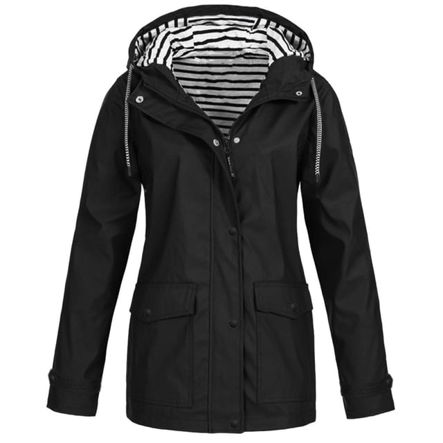 Women's Hooded Windbreaker Coat Outdoor Rain Jacket for All Weather