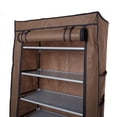 thumbnail image 3 of SalonMore 10 Tiers Shoe Rack with Dustproof Cover Closet Shoe Storage Cabinet Organizer,Brown, 3 of 6