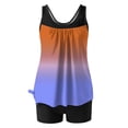 thumbnail image 4 of FAVIPT Bathing Suits for Women Floral Printed Tummy Control Swimsuits Modest Athletic Tank Top with Shorts Multicolor,L, 4 of 5