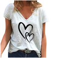 thumbnail image 1 of Pompotops Grande Taille pour Femme Manches Courtes V-Cou Imprimé Pull Tops Chemise, 1 of 6