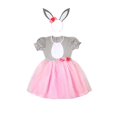 thumbnail image 2 of TIMIFIS Robes de Pâques pour Tout-Petites Filles Robe de Fête avec Lapin Robe Tutus d'Été à Manches Courtes Robe de Spectacle avec Bandeau Ensemble Deux Pièces pour Taille 3 Ans, 2 of 7