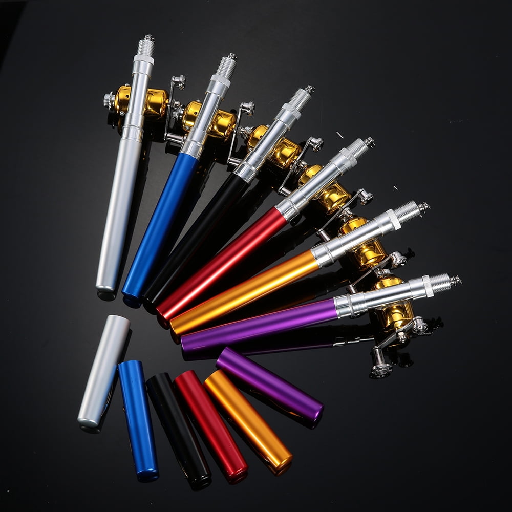 Fishing Rod,Rod Reel Combo Kit Set Pole Reel Alloy Pocket Pen Rod Pen Rod Pole Kit Set Portable Set Portable Pocket Rusuo Rod Rod Reel Set Pocket