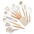 thumbnail image 1 of Wamans Kitchen Silicone Cooking Utensils, 14 Pc Kitchen Utensil Set, Easy To Clean Wooden Kitchen Utensils, Cooking Utensils for Nonstick Cookware, Kitchen Gadgets and Spatula Set Clearance, 1 of 5