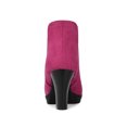 thumbnail image 2 of Unique Bargains Bottines Chelsea à Talon Bloc à Bout Rond pour Femme Rose Vif (Taille 9,5), 2 of 7