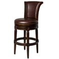 thumbnail image 1 of Maven Lane Pullman Counter Stool, Dark Walnut Finish w/ Vintage Brown Vegan Leather, 1 of 6