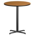 thumbnail image 1 of Bowery Hill Table de Bar de Restaurant Ronde de 36 Pouces en Noir et Naturel, 1 of 4