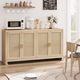 thumbnail image 4 of Ourlova 40 inch Modern Boho Storage Cabinet with Woven Rattan Doors Adjustable Shelf Multifunctional TV Stand Coffee Bar and Entryway Console Table for Kitchen Living Room Oak Brown, 4 of 8